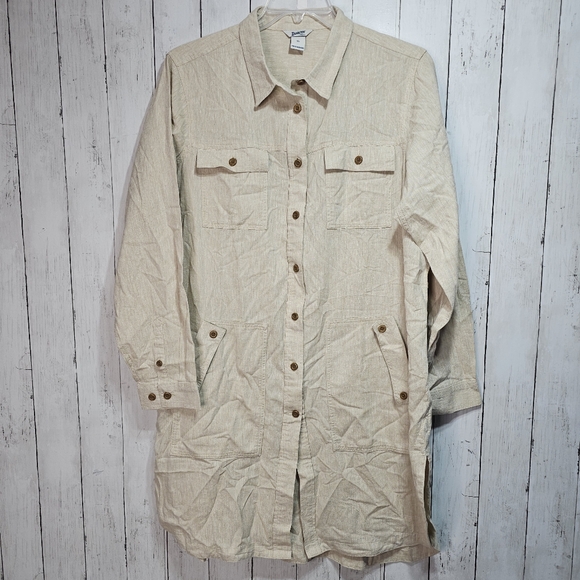 DULUTH Women's Artisan Hemp Duster Shirt Dress Organic Cotton Long Line Size XL. - Picture 4 of 15